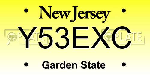 Y53EXC New Jersey License Plate