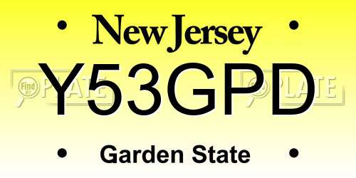 Y53GPD New Jersey License Plate