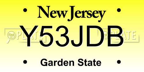 Y53JDB New Jersey License Plate