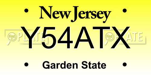 Y54ATX New Jersey License Plate