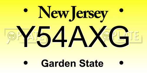 Y54AXG New Jersey License Plate
