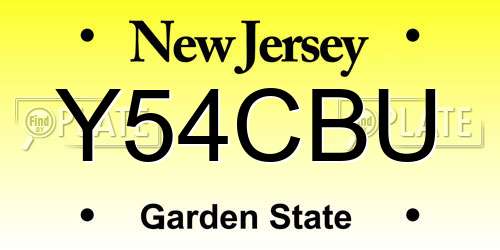Y54CBU New Jersey License Plate