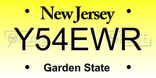 Y54EWR New Jersey License Plate