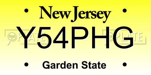 Y54PHG New Jersey License Plate