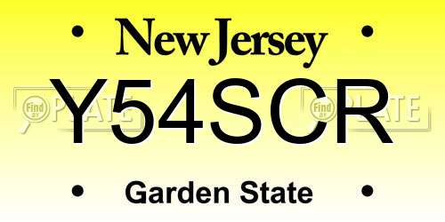 Y54SCR New Jersey License Plate