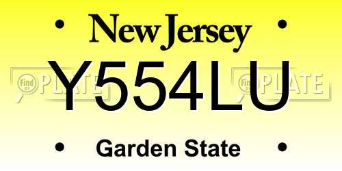 Y554LU New Jersey License Plate