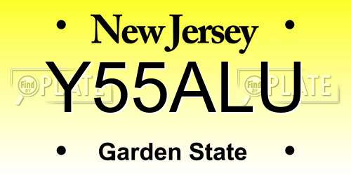 Y55ALU New Jersey License Plate