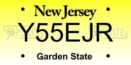 Y55EJR New Jersey License Plate