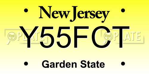 Y55FCT New Jersey License Plate
