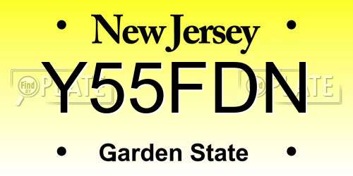 Y55FDN New Jersey License Plate