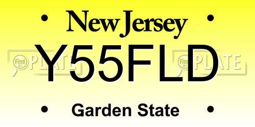Y55FLD New Jersey License Plate