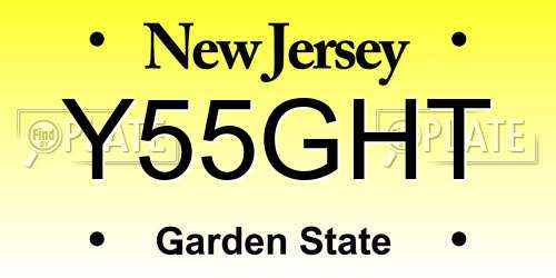 Y55GHT New Jersey License Plate