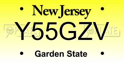 Y55GZV New Jersey License Plate