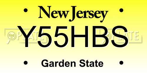 Y55HBS New Jersey License Plate
