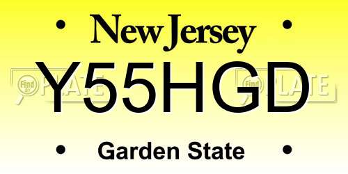 Y55HGD New Jersey License Plate