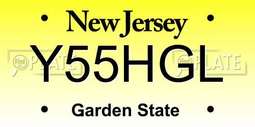 Y55HGL New Jersey License Plate
