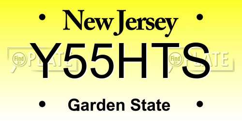 Y55HTS New Jersey License Plate