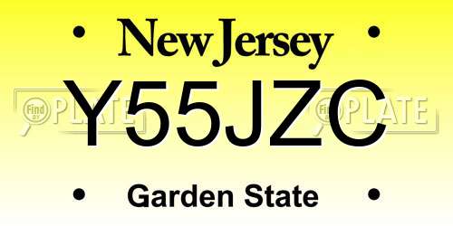 Y55JZC New Jersey License Plate