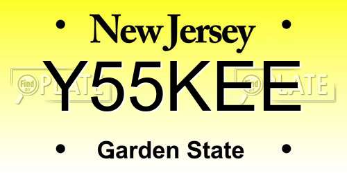 Y55KEE New Jersey License Plate