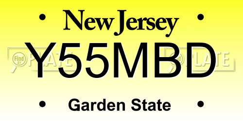 Y55MBD New Jersey License Plate