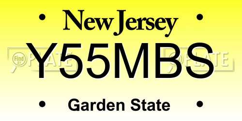 Y55MBS New Jersey License Plate