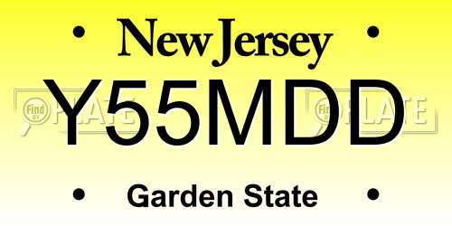 Y55MDD New Jersey License Plate
