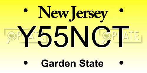 Y55NCT New Jersey License Plate