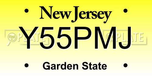 Y55PMJ New Jersey License Plate