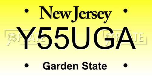 Y55UGA New Jersey License Plate