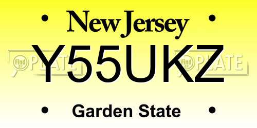 Y55UKZ New Jersey License Plate