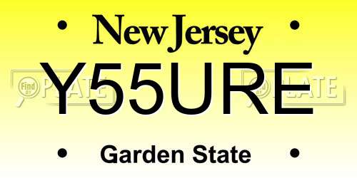Y55URE New Jersey License Plate