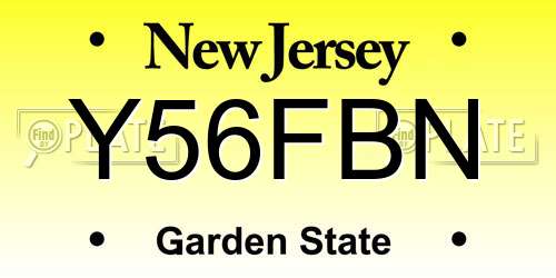 Y56FBN New Jersey License Plate