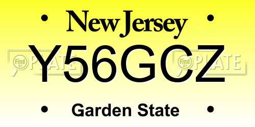 Y56GCZ New Jersey License Plate
