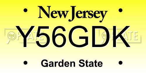 Y56GDK New Jersey License Plate
