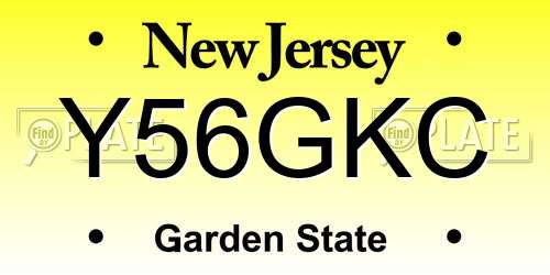 Y56GKC New Jersey License Plate