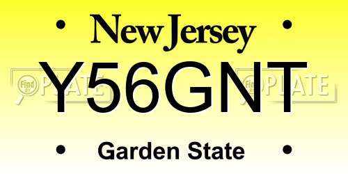 Y56GNT New Jersey License Plate