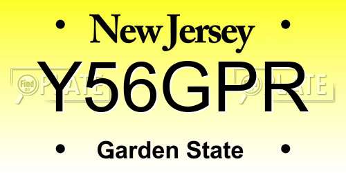Y56GPR New Jersey License Plate