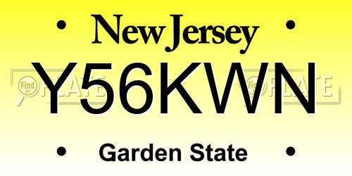 Y56KWN New Jersey License Plate