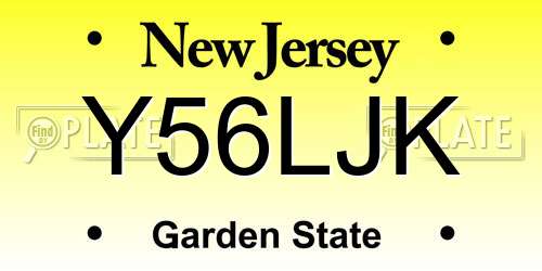 Y56LJK New Jersey License Plate