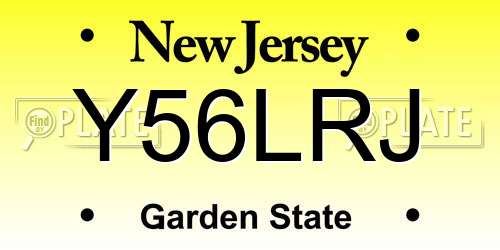 Y56LRJ New Jersey License Plate