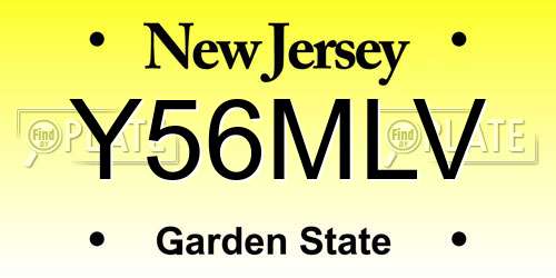 Y56MLV New Jersey License Plate