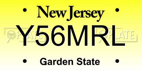 Y56MRL New Jersey License Plate