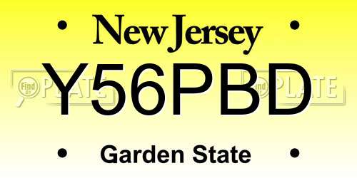 Y56PBD New Jersey License Plate