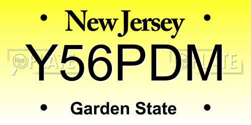 Y56PDM New Jersey License Plate