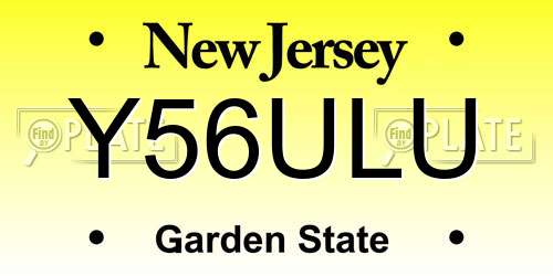 Y56ULU New Jersey License Plate