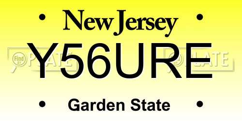 Y56URE New Jersey License Plate