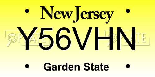 Y56VHN New Jersey License Plate