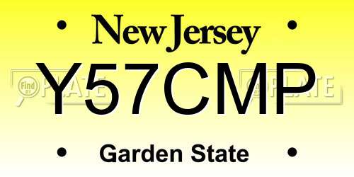 Y57CMP New Jersey License Plate