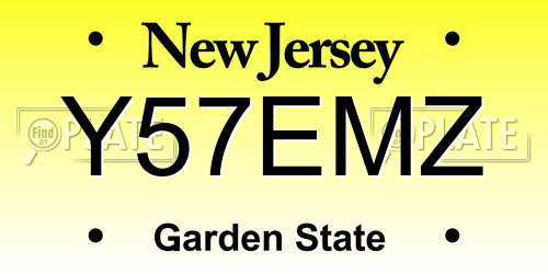 Y57EMZ New Jersey License Plate
