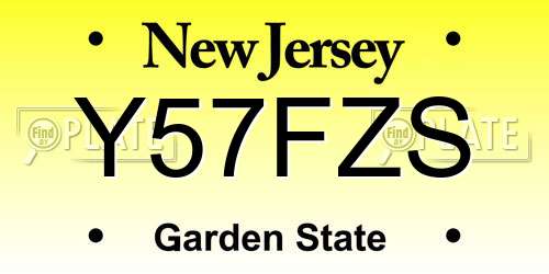 Y57FZS New Jersey License Plate